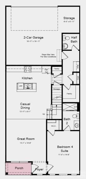 Main Level Floor Plan - Additional Highlights Include: Freestanding gas range - 8715 Miles Gap Road, Indian Land