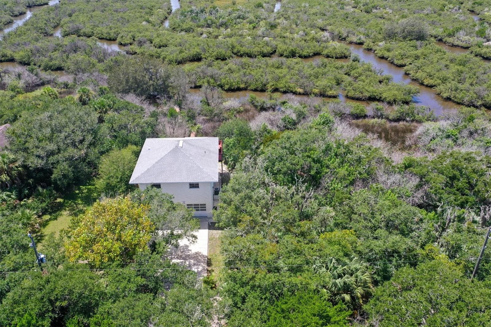 Aerial view from the front of house - 1835 OAK PL, FLAGLER BEACH