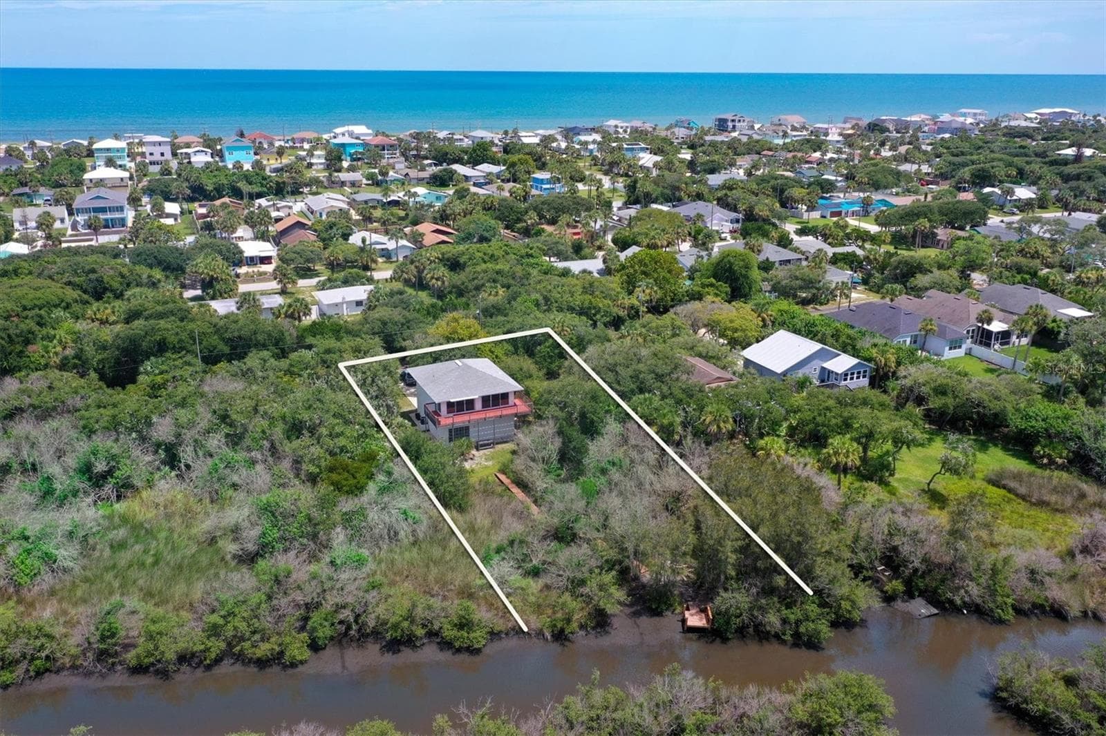 Aerial view behind the house - 1835 OAK PL, FLAGLER BEACH