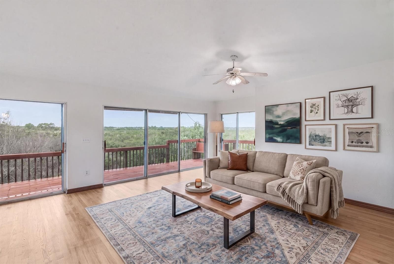 Virtually staged living room - 1835 OAK PL, FLAGLER BEACH