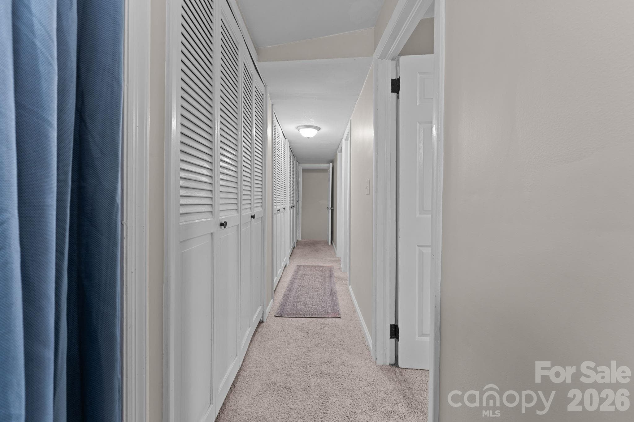 Hallway with a Full Wall of Closets - 103 Riverwood Drive, Sylva