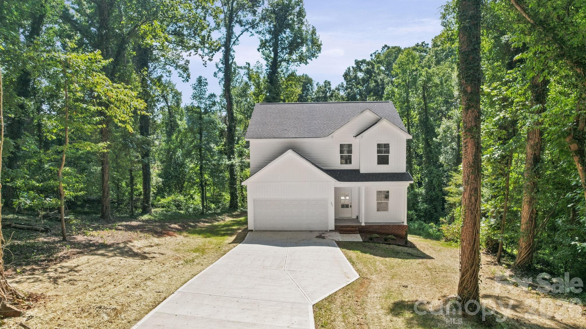 Alternate View - Long driveway with plenty of parking - 203 Hermitage Court, Shelby