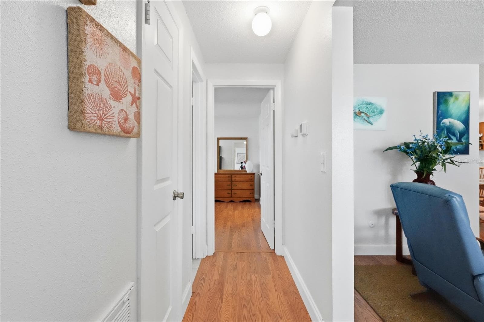 hallway from the living room leading to the bedrooms - 5008 27TH AVE W, BRADENTON