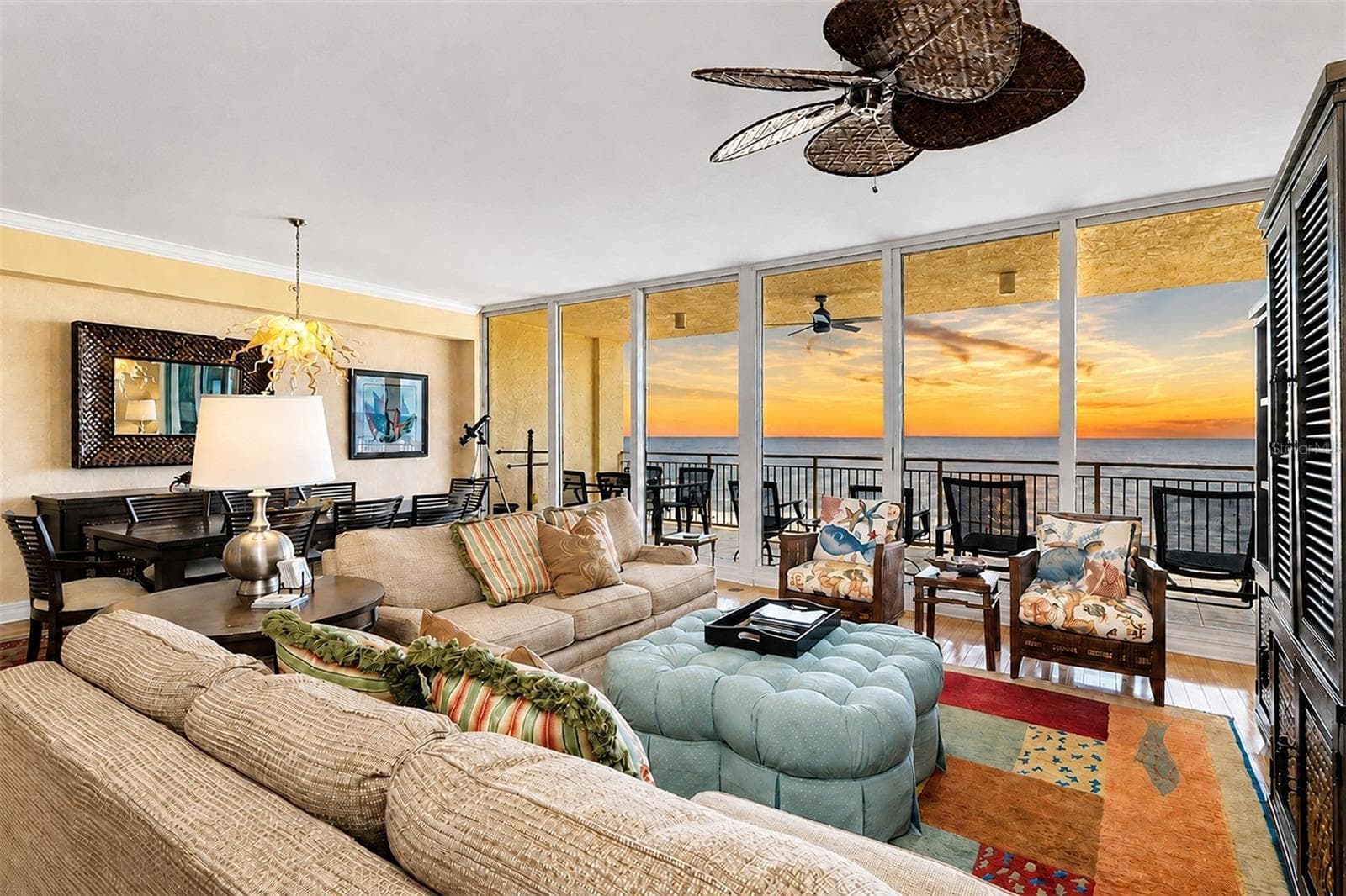 ... Sereno Residence 404  -  3 Bedroom  / 3.5 Bath With 2760 Sq Ft..  Floor To Ceiling High Impact Sliders Off Living Room - Right After Sunset.  27' X 10'  Gulf Front Balcony... - 15208 GULF BLVD #404, MADEIRA BEACH