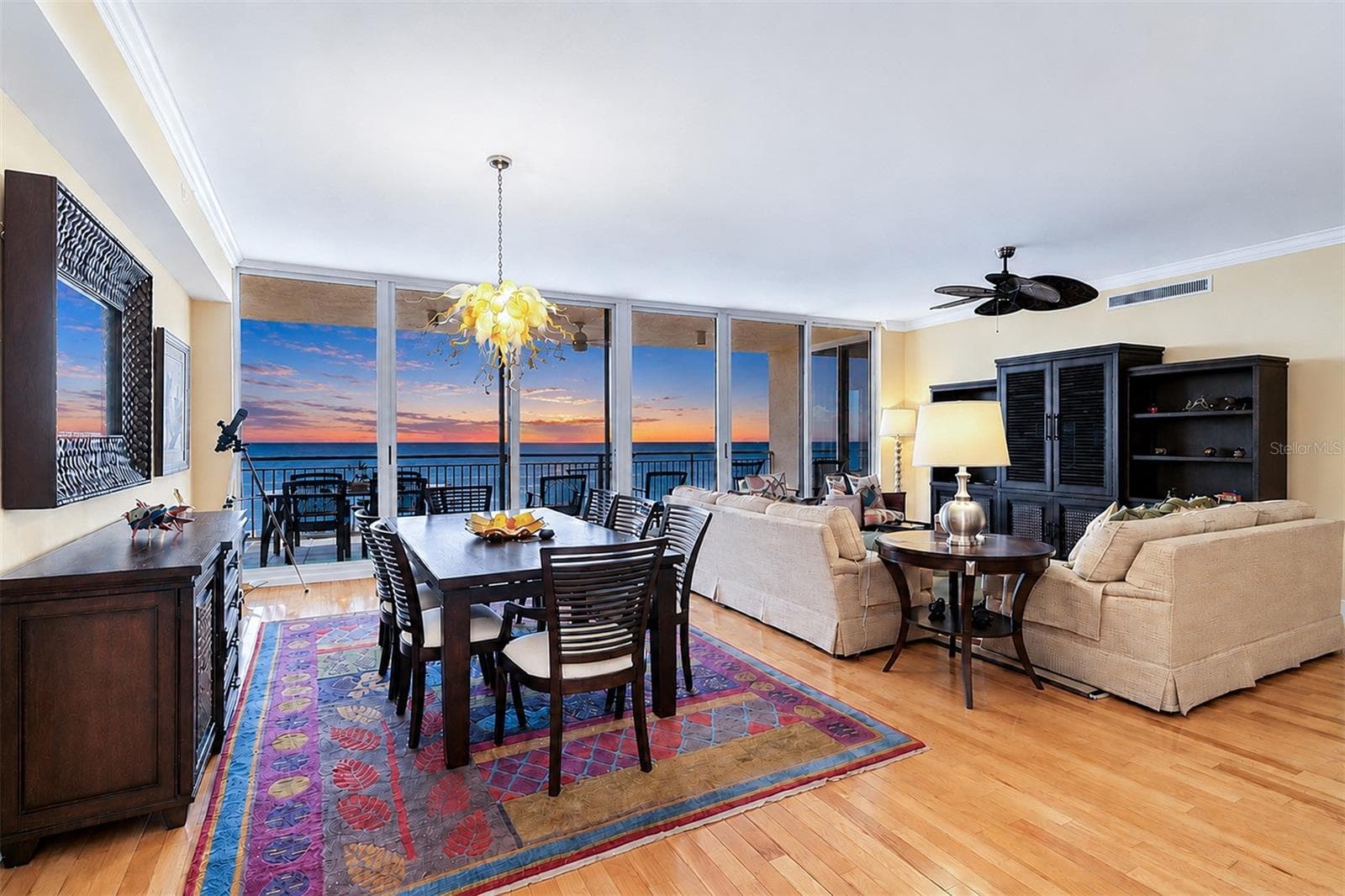 ... Sereno Night Shot.. 3 Bedroom 3.5 Bath With 2760 Sq Ft of Paradise.. Photo of Great Room.. Floor To Ceiling High Impact Sliders Front a 27' X 10' Gulf Front Balcony. - 15208 GULF BLVD #404, MADEIRA BEACH