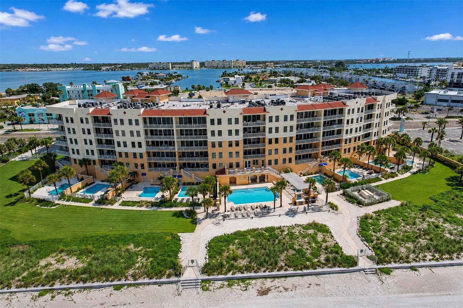 .. Good Shot of Sereno Showing Private Buffer Fence from the Beach ... - 15208 GULF BLVD #404, MADEIRA BEACH