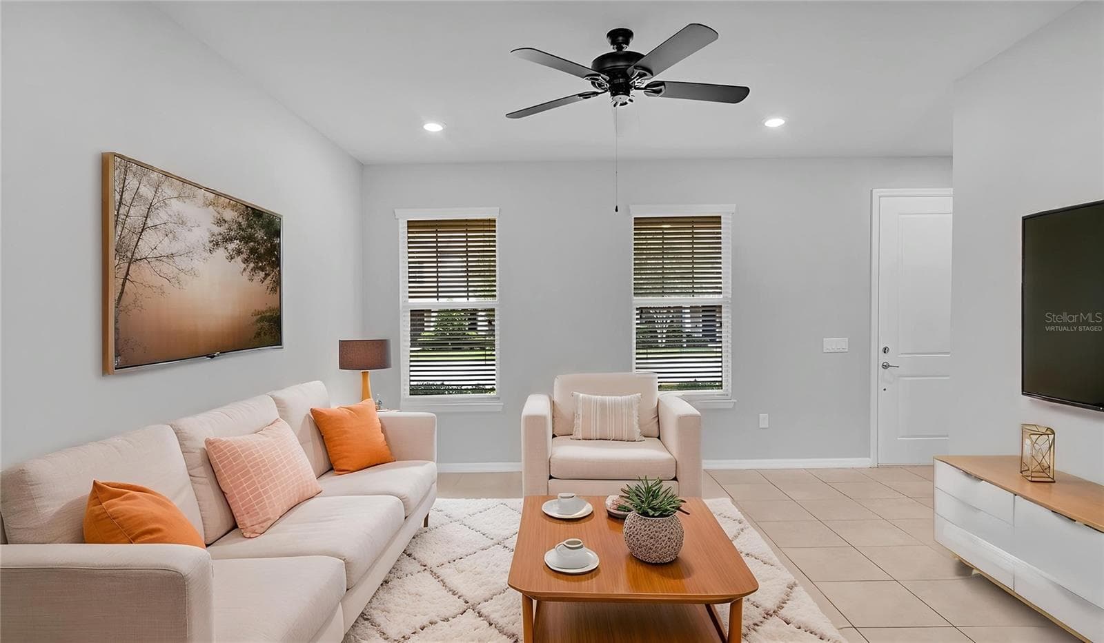 living room, virtually staged - 5044 WALKER ST, ST CLOUD