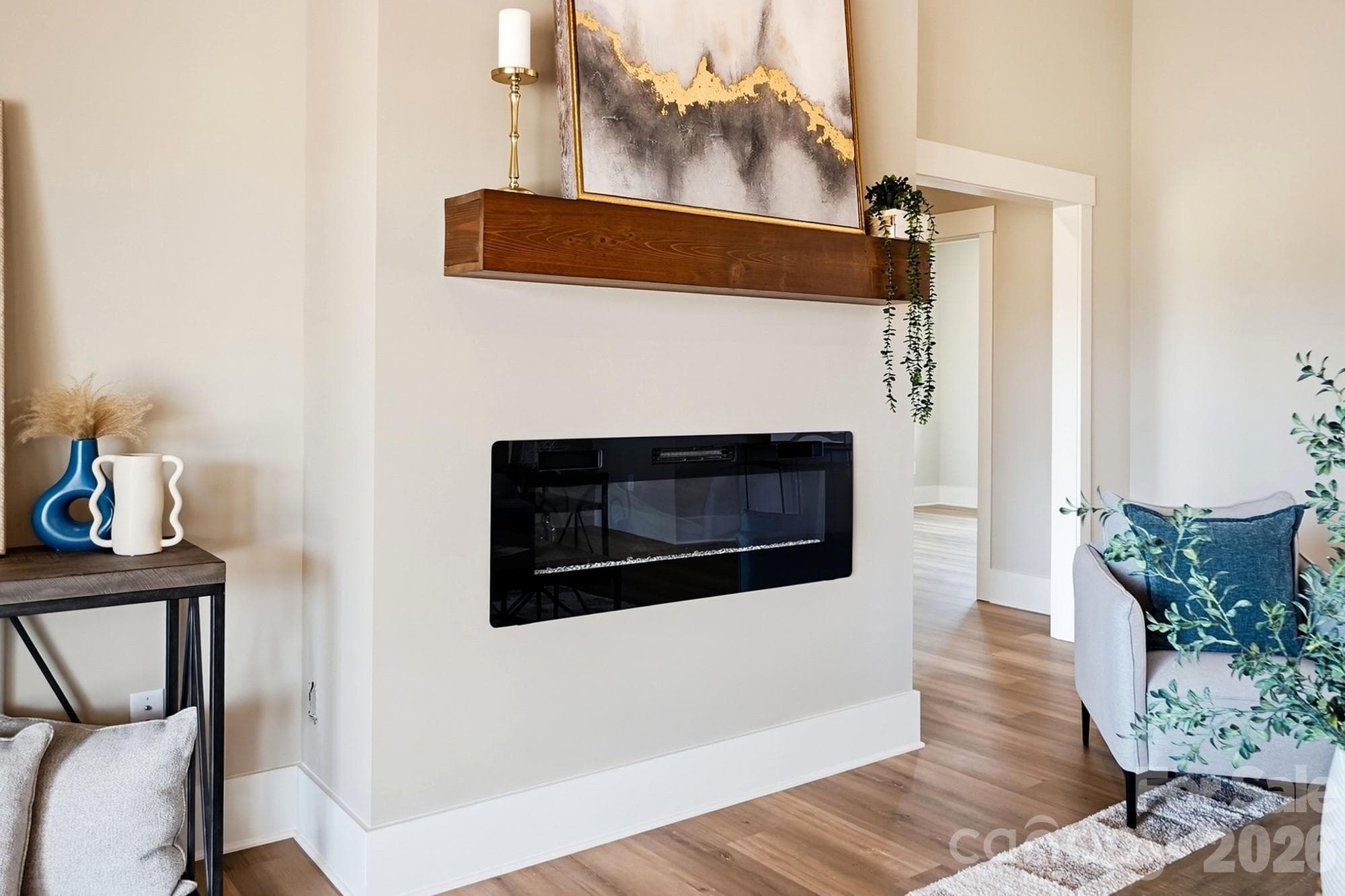 Modern linear fireplace. - 1249 Stonegate Drive, Salisbury