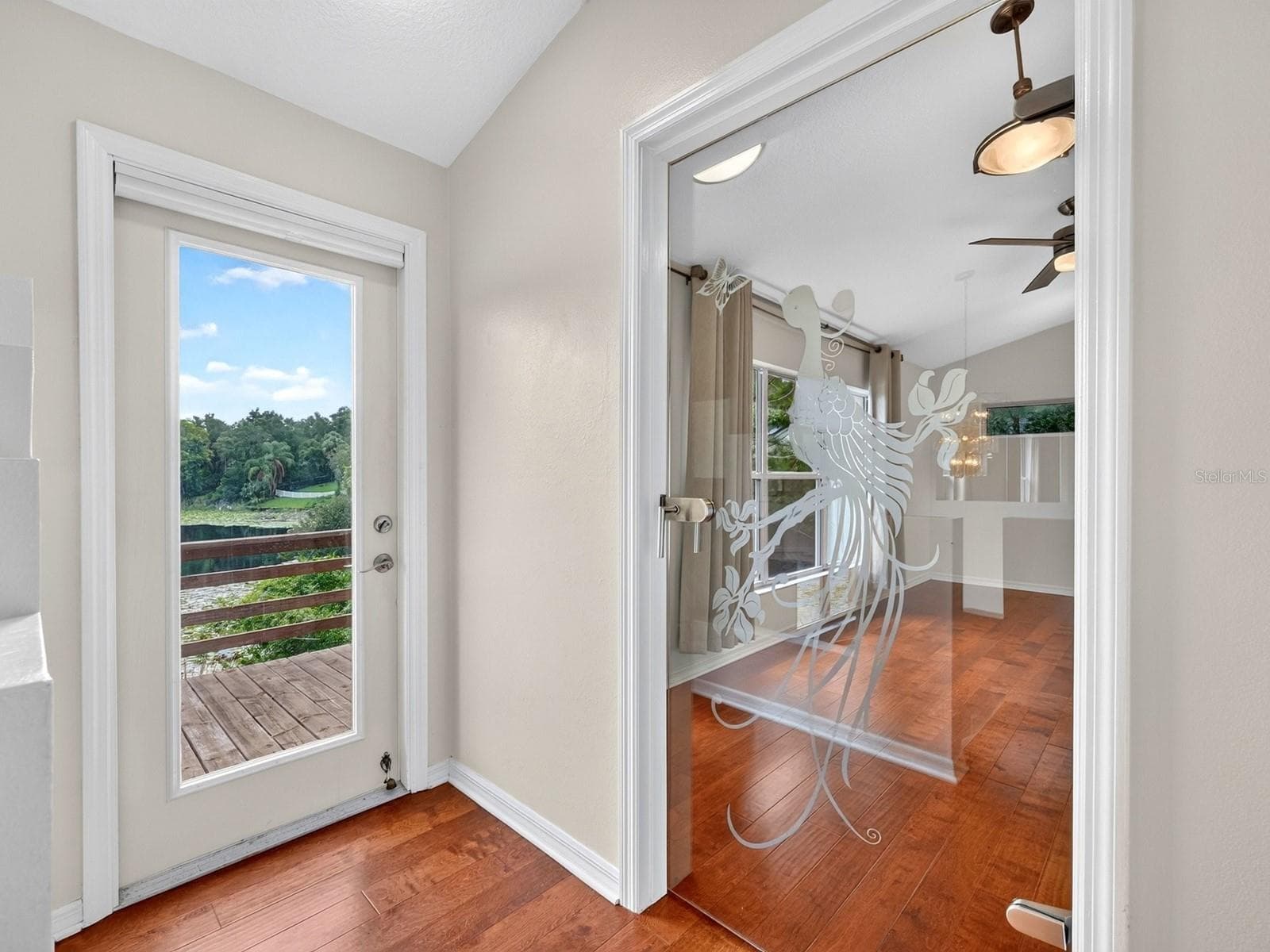 Custom etched glass door to 2nd bedroom or office - 1625 ABRAMS RD, EUSTIS