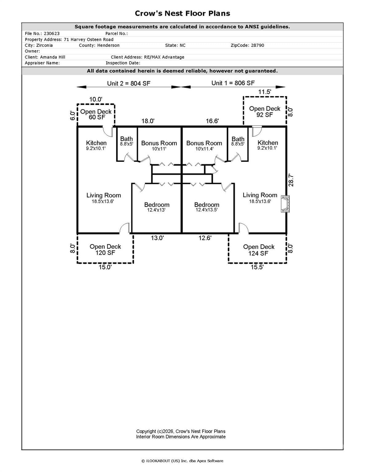 Unit 1 & 2 Floorplan - 71 Harvey Osteen Road, Zirconia