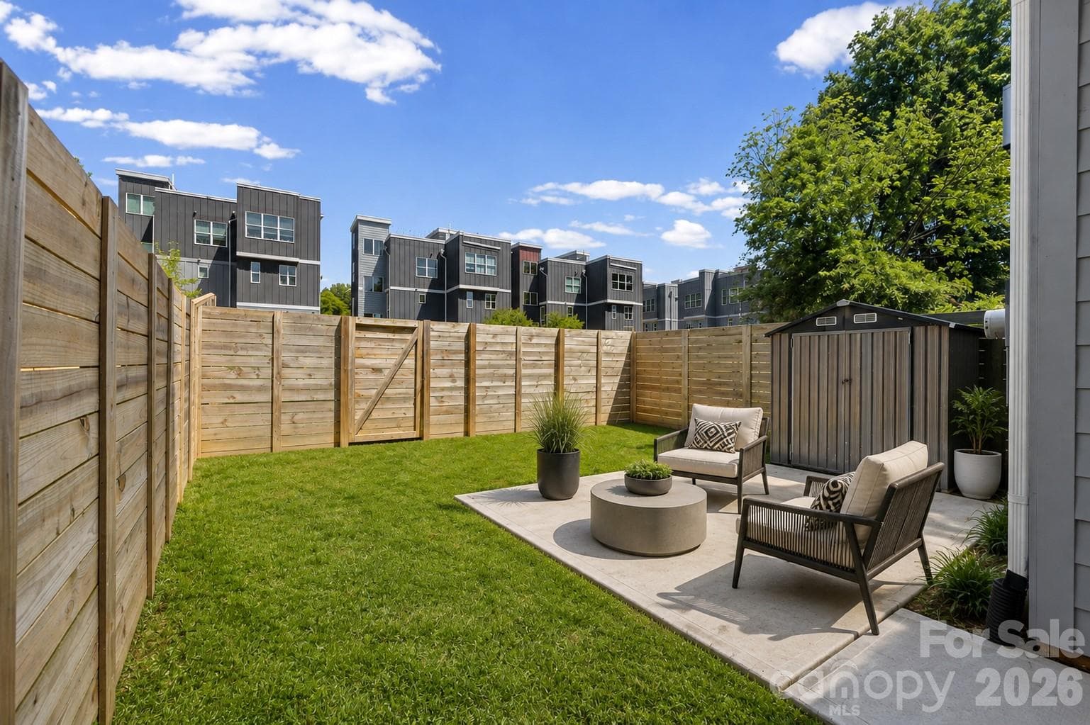 Rare private fenced backyard for urban townhome living (virtually staged) - 1633 Duckworth Avenue, Charlotte