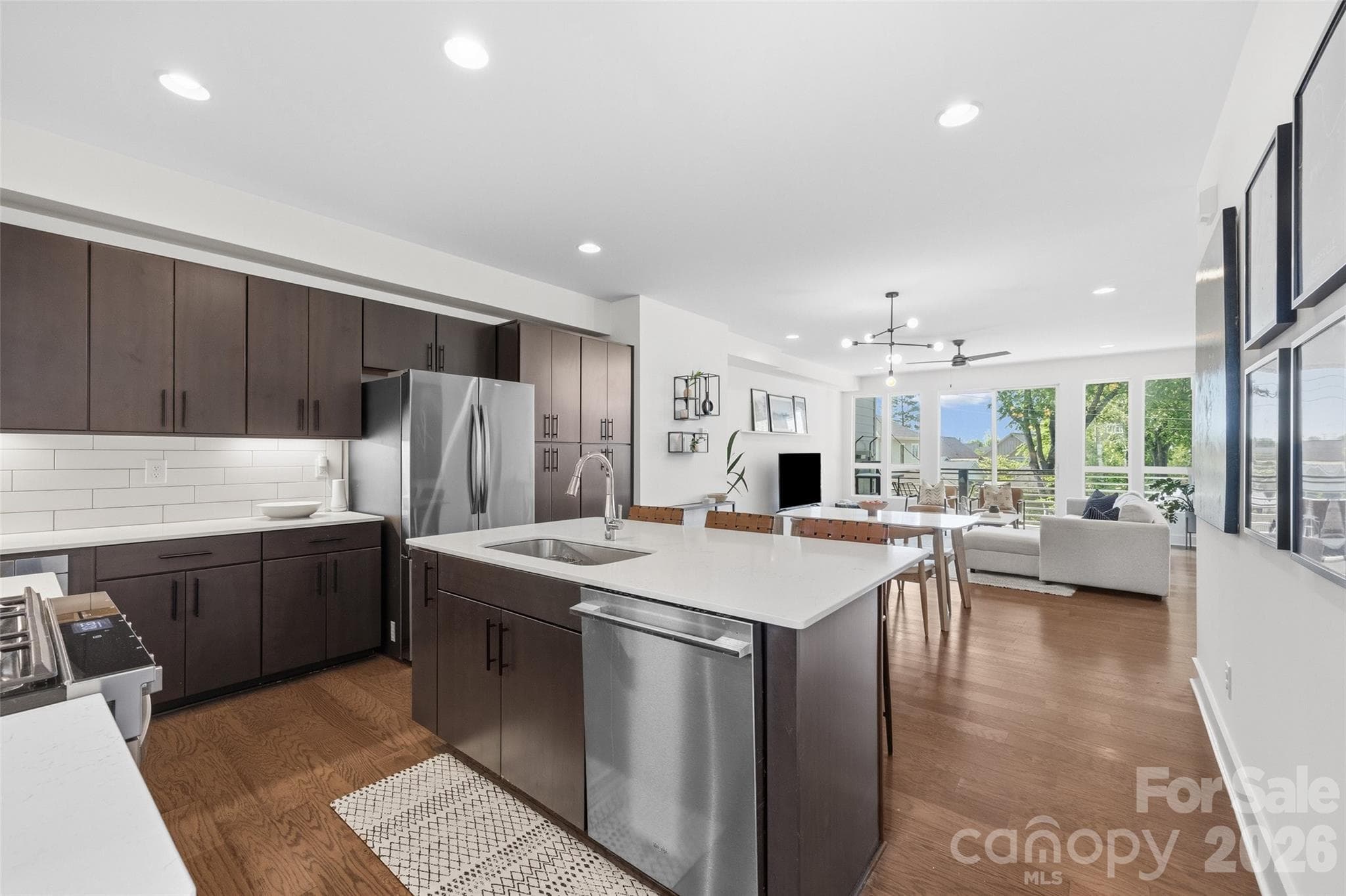 Open dining + kitchen designed for entertaining - 1633 Duckworth Avenue, Charlotte