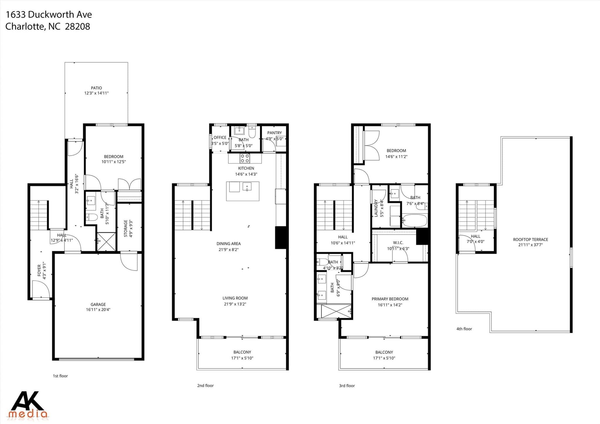 Functional floor plan - 1633 Duckworth Avenue, Charlotte