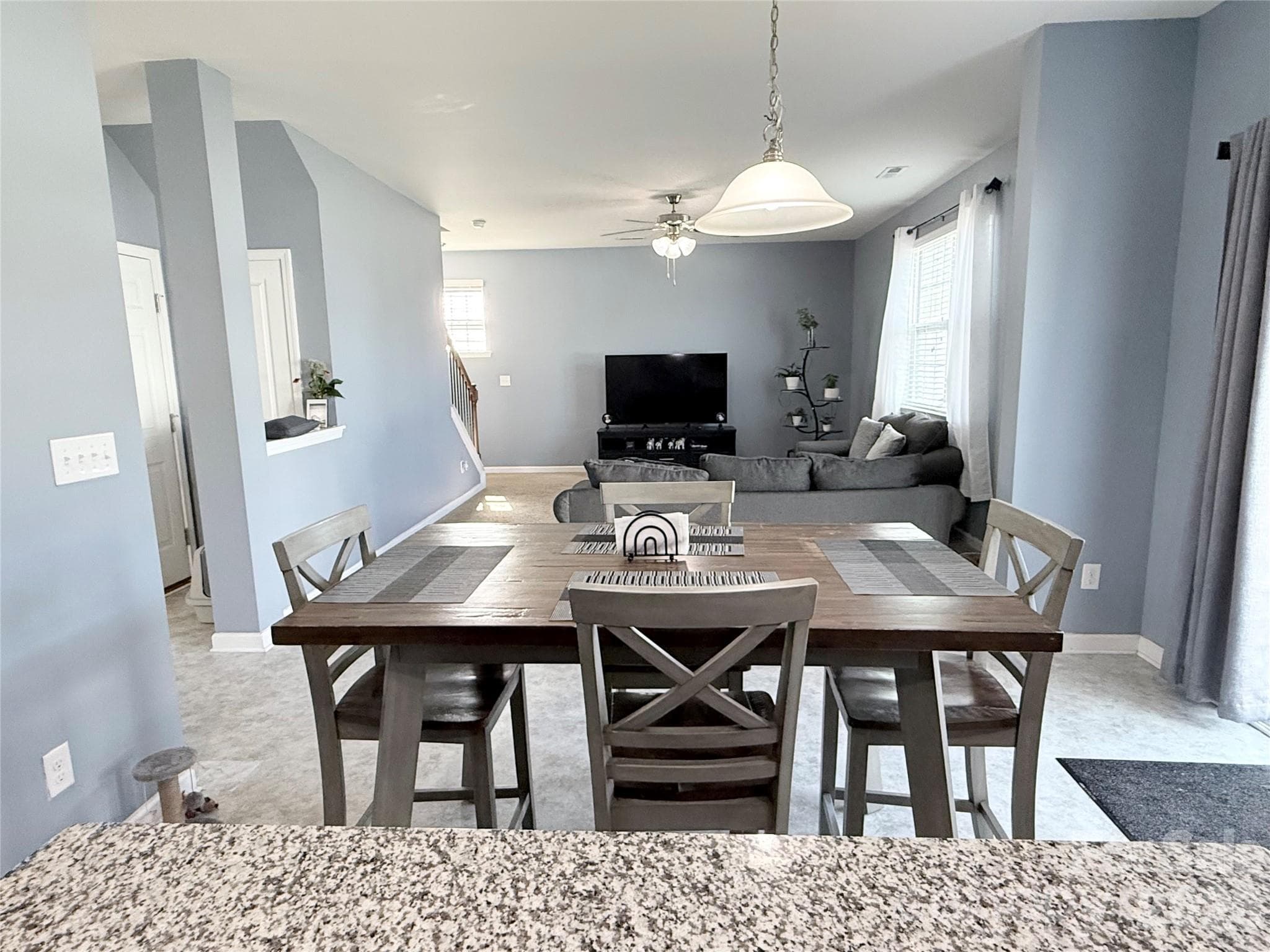 View from kitchen to living room - 107 Longleaf Drive, Mooresville