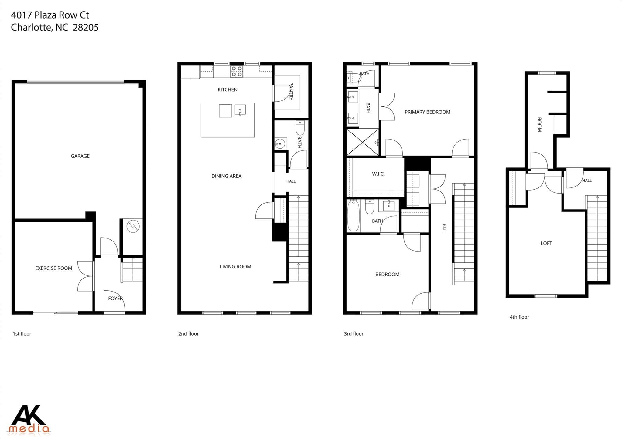 Four levels of flexible living with 2,340+ sq ft - 4017 Plaza Row Court, Charlotte