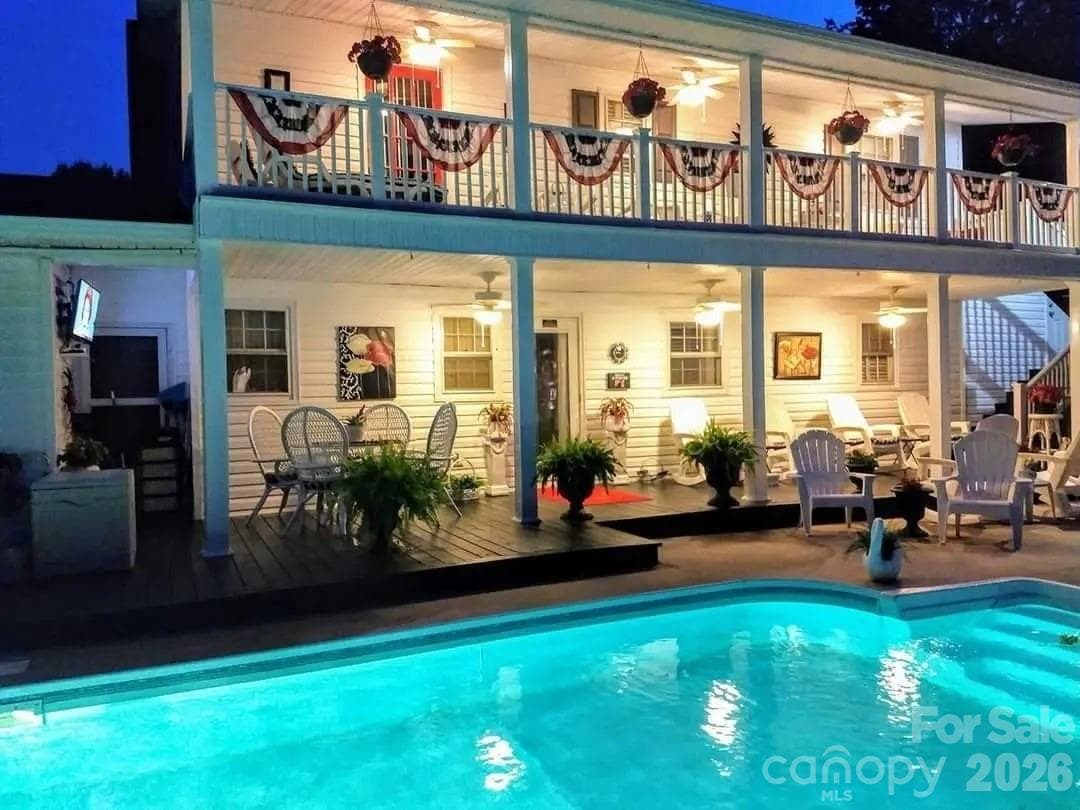 Pool Area at Night - 84 Portcrest Heights, Marion