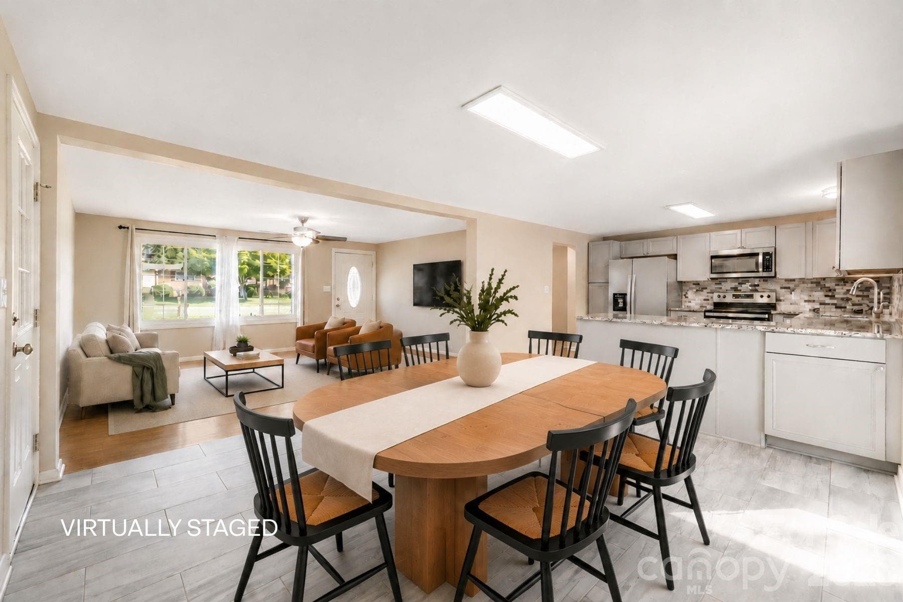 Virtually staged dining area. - 409 Oak Street Extension, Forest City