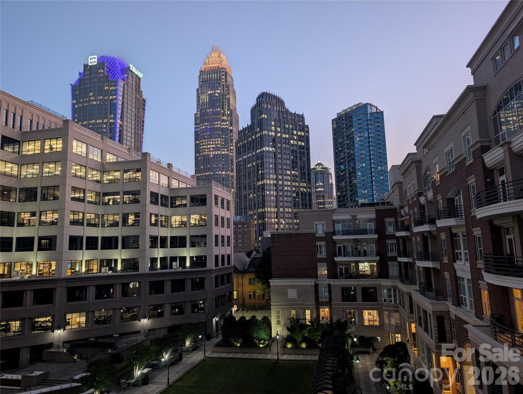 Dusk from the balcony - 400 N Church Street, Charlotte