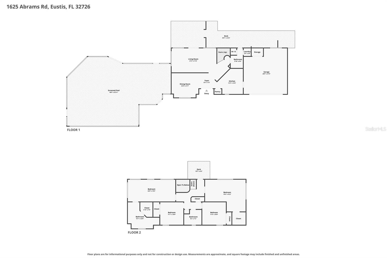 Combined Floor Plan - 1625 ABRAMS RD, EUSTIS