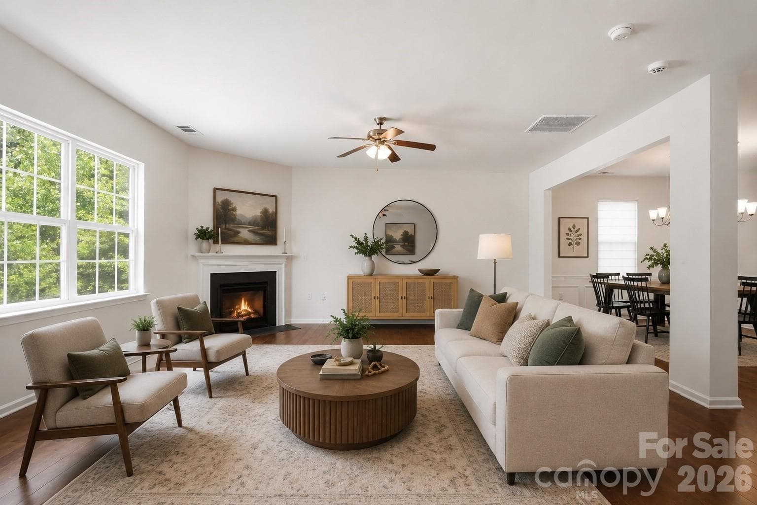 Living Rm Virtually Staged - 137 Rippling Water Drive, Mount Holly