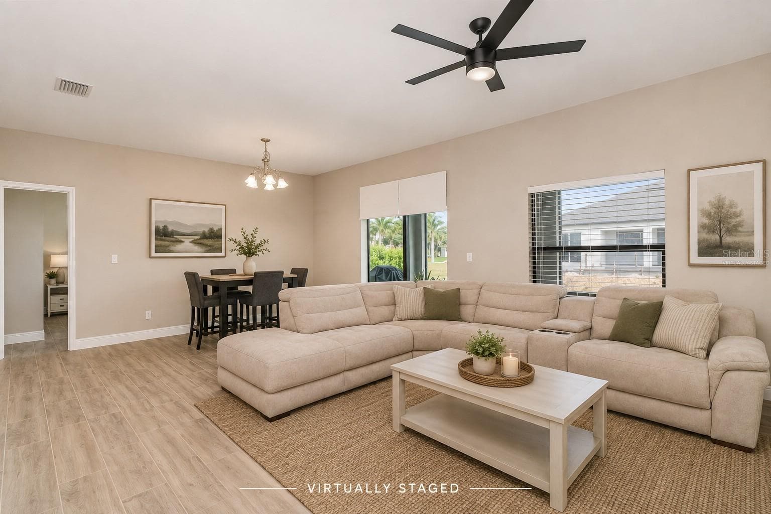 Living Room/DiningVirtually Staged - 2841 NW 45TH PL, CAPE CORAL