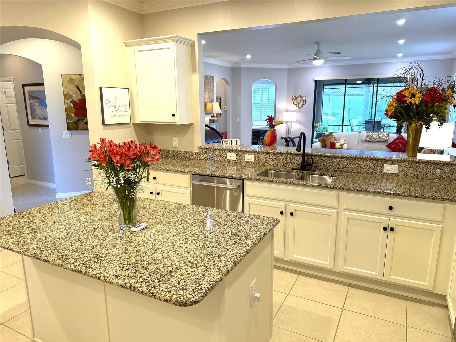 Kitchen overlooks the Greatroom to the outdoor living - 2436 ARUGULA DR, NORTH PORT