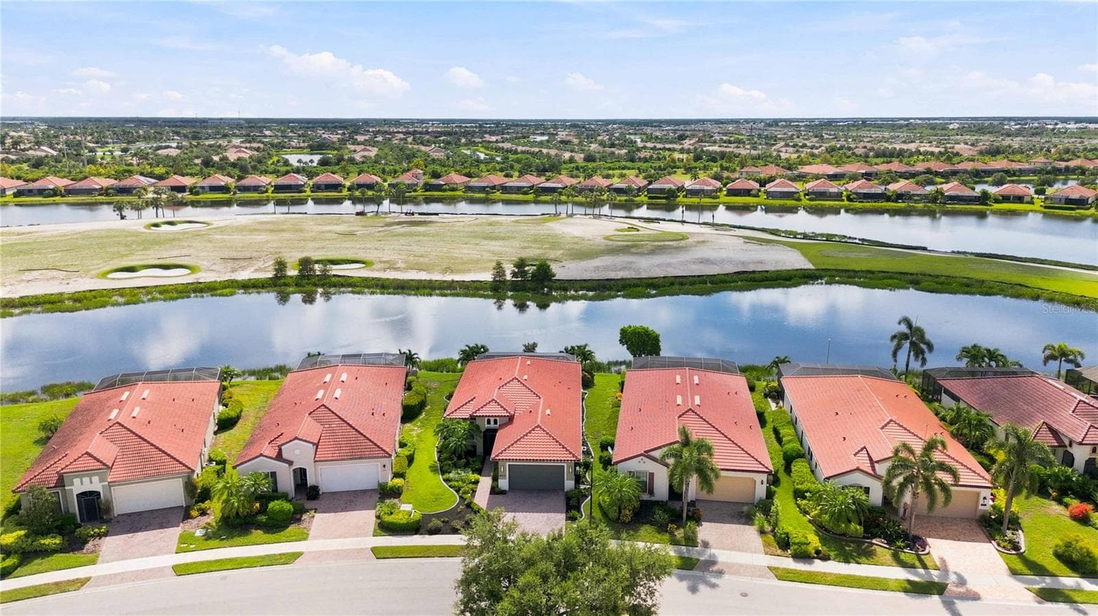 Aerial view from the home on the water. - 23709 WAVERLY CIR, VENICE