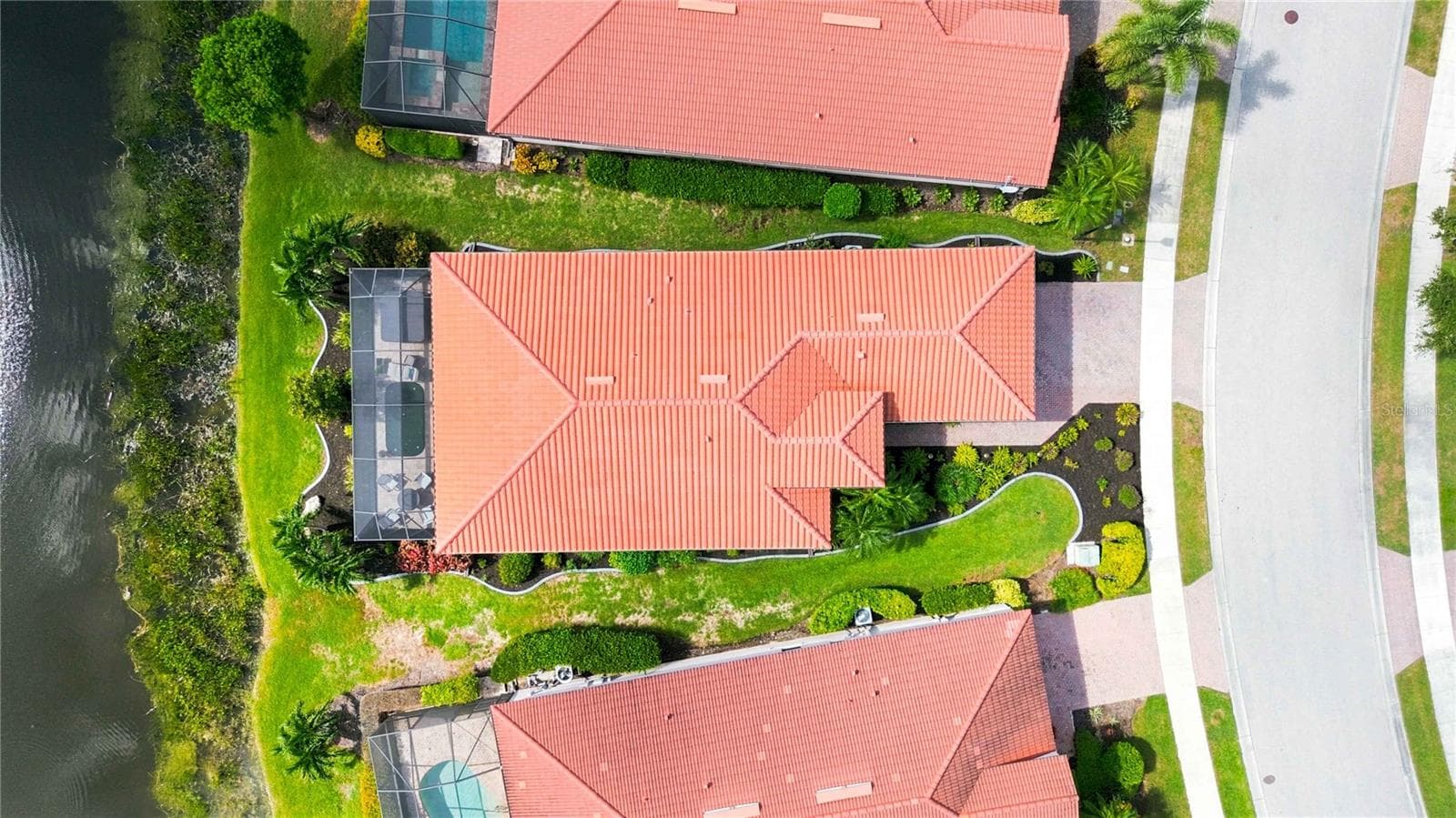 Aerial of the home on the water - 23709 WAVERLY CIR, VENICE