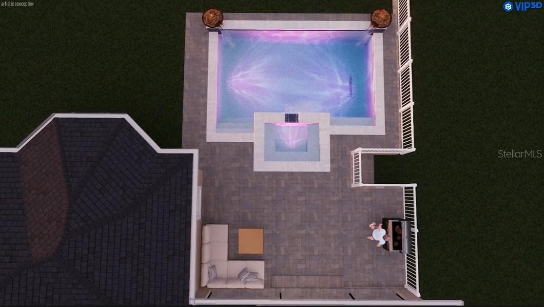 Virtual Pool Concept 1 Aerial view - 5714 SEA TROUT PL, APOLLO BEACH