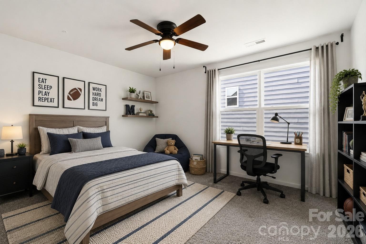 Virtually Staged upstairs bedroom - 1134 Baldwin Drive, Lancaster