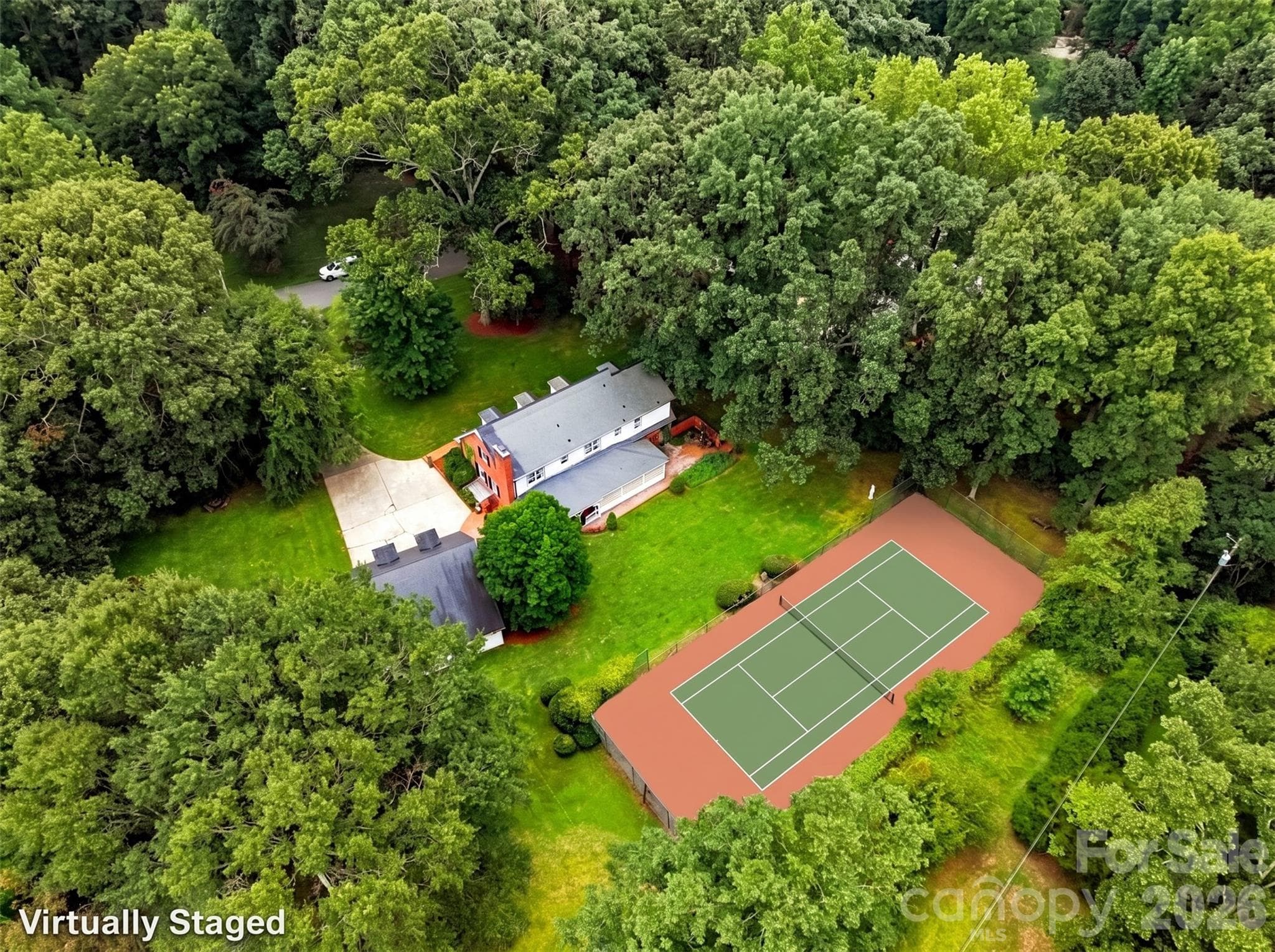 Virtually Staged Tennis Court - 209 Labans Lane, Lincolnton