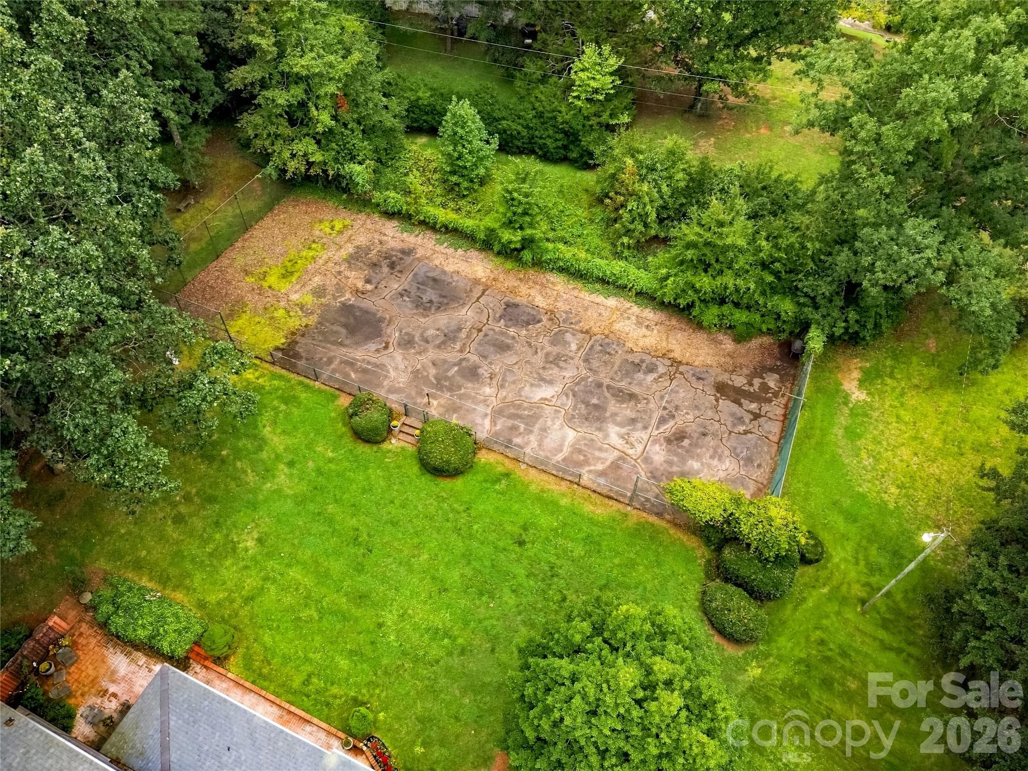 Existing tennis court ready for restoration or reimagining. Possibly a pool. - 209 Labans Lane, Lincolnton
