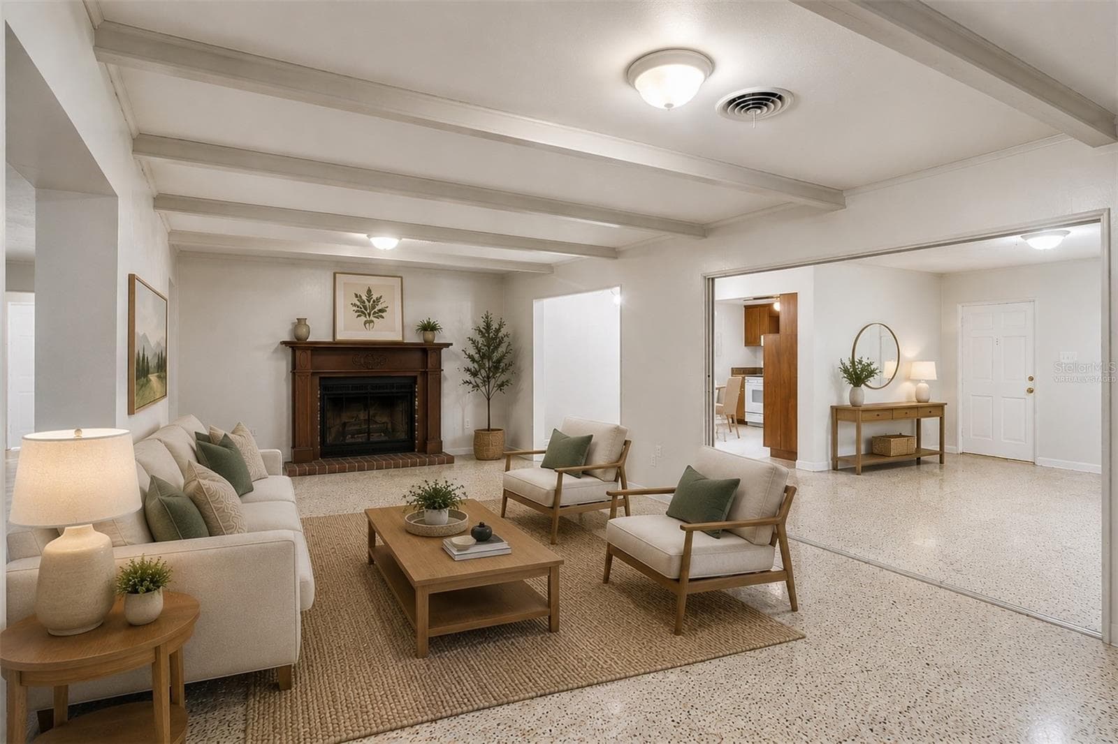Virtually Staged – Living area shown with virtual furnishings to demonstrate potential furniture placement - 1100 MOUNT PISGAH RD, FORT MEADE