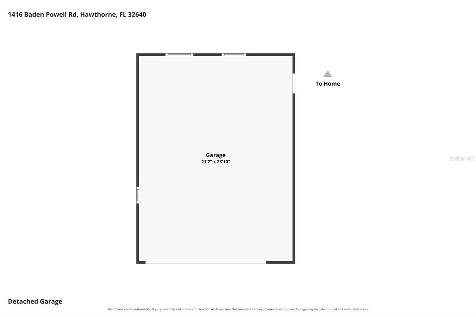 Floor Plan - 2 car garage - 1416 BADEN POWELL RD, HAWTHORNE