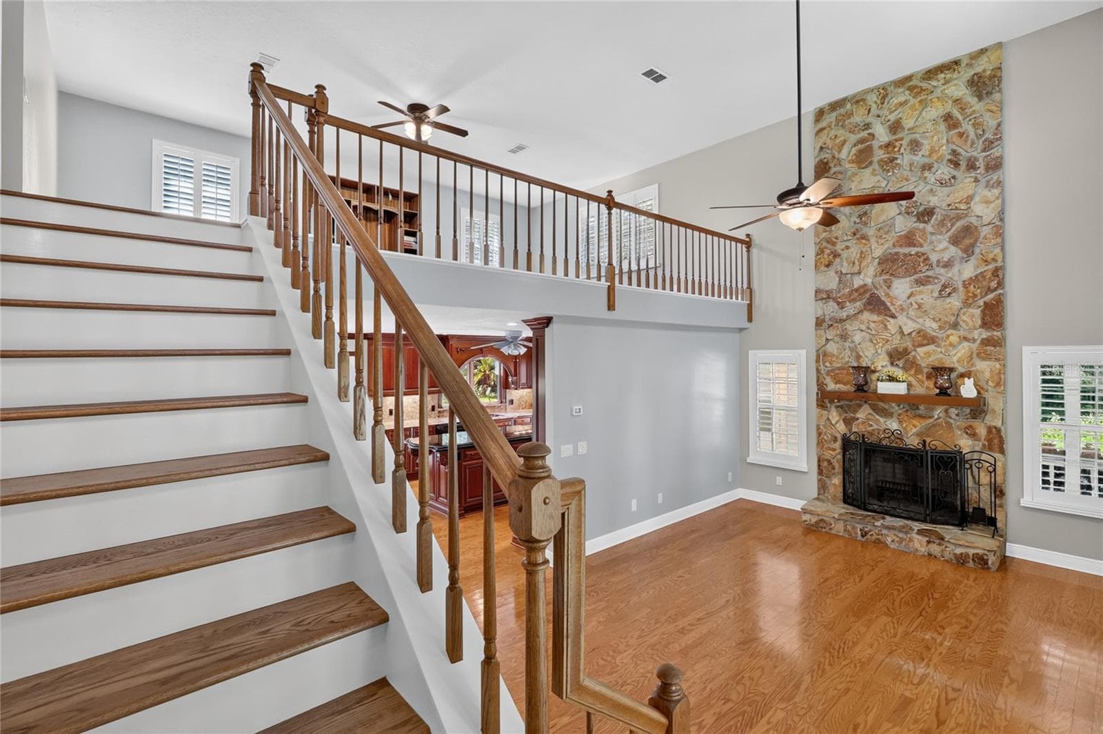 Stairs from living room - 2628 LONGWOOD DR, LAKELAND
