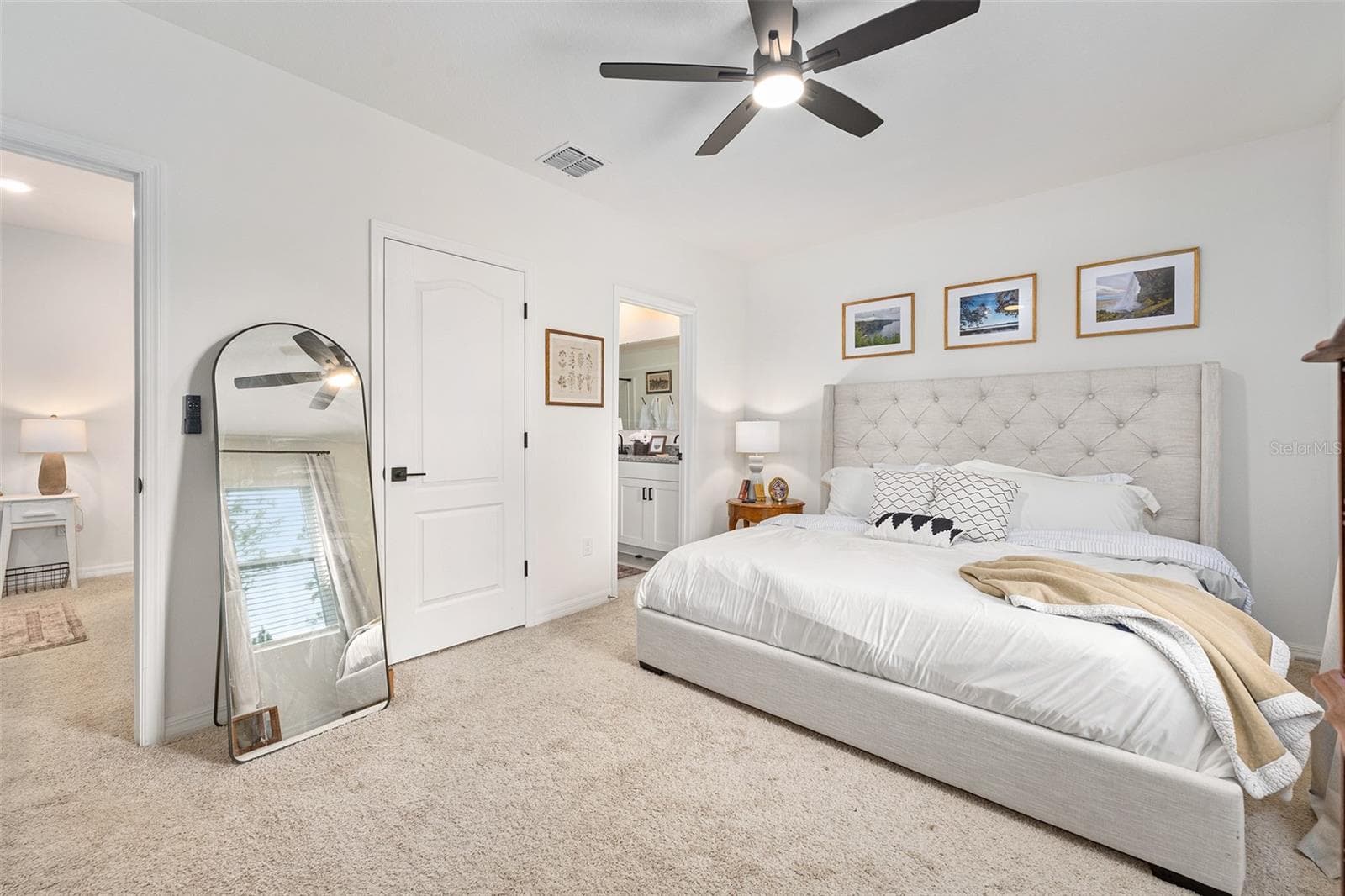 Primary bedroom, ceiling fan added - 166 REENA DR, DAYTONA BEACH