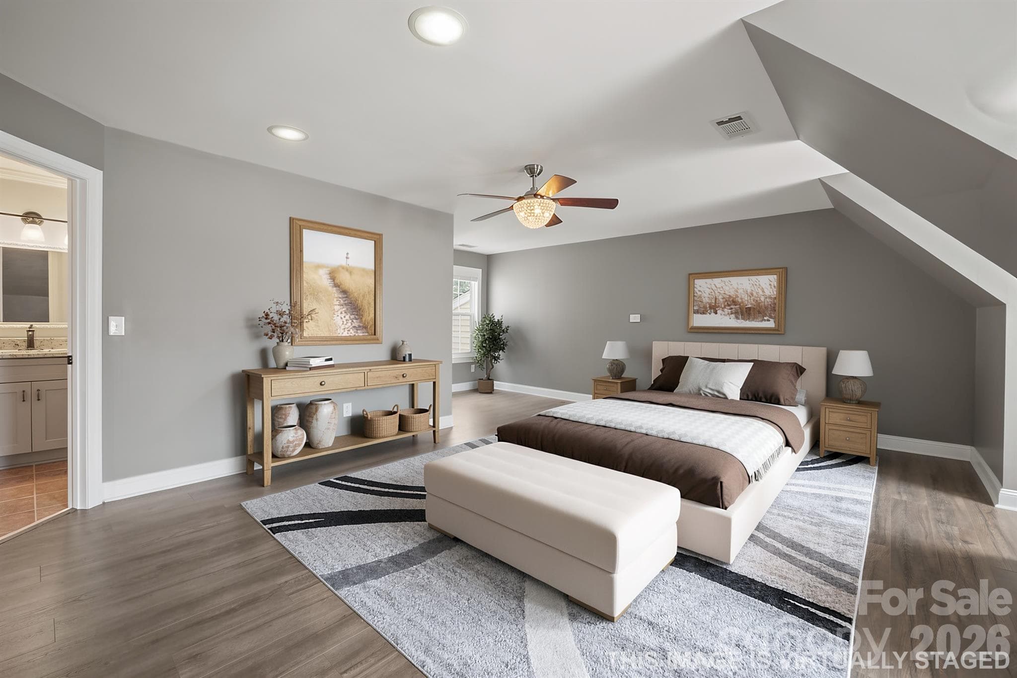 Primary Bedroom- virtually staged - 14509 Greenpoint Lane, Huntersville