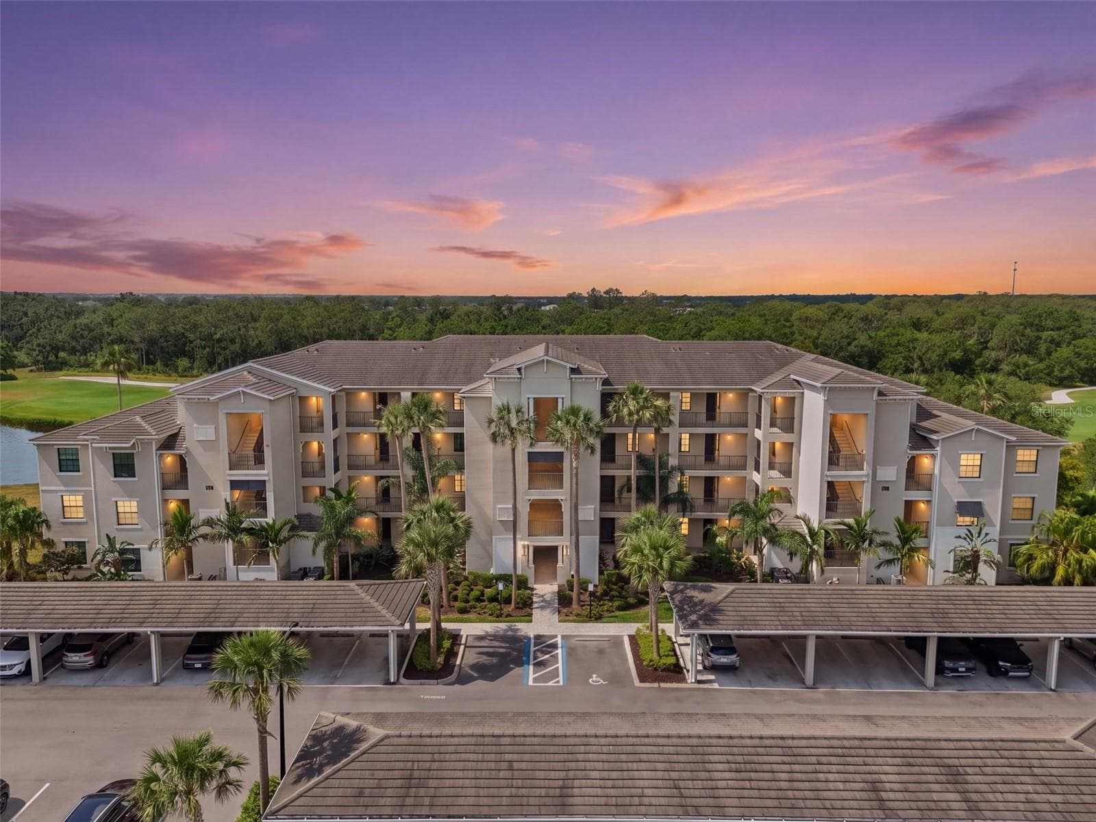 Aerial twilight - 17510 GAWTHROP DR #302, BRADENTON