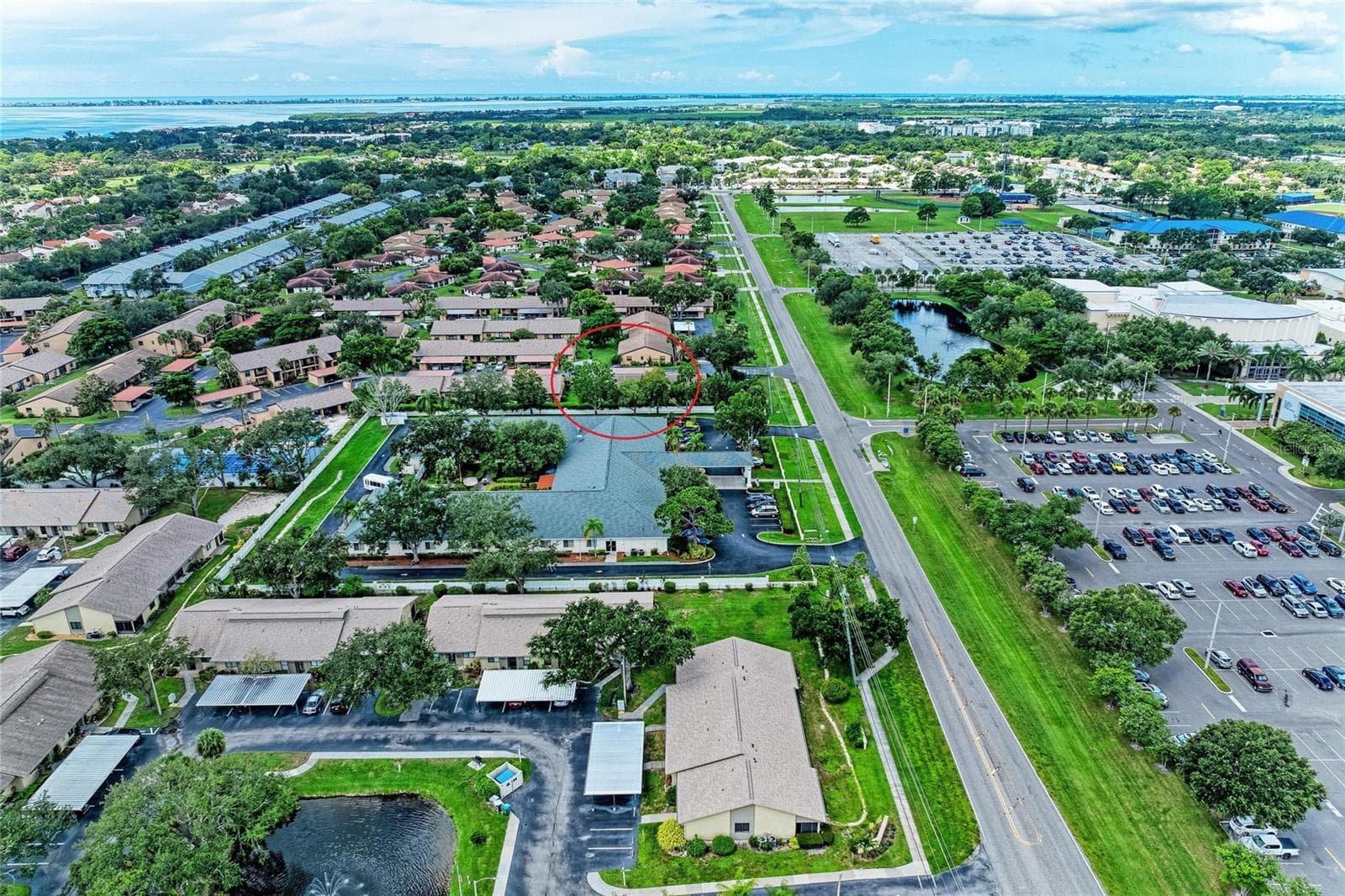 SCF State College of Florida on right viewing west to  Sarasota Bay - 2808 60TH AVE W #802, BRADENTON