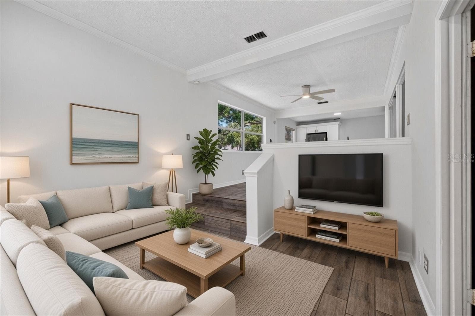 Sunk-in Living Room Virtually Staged - 4062 3RD AVE N, ST PETERSBURG