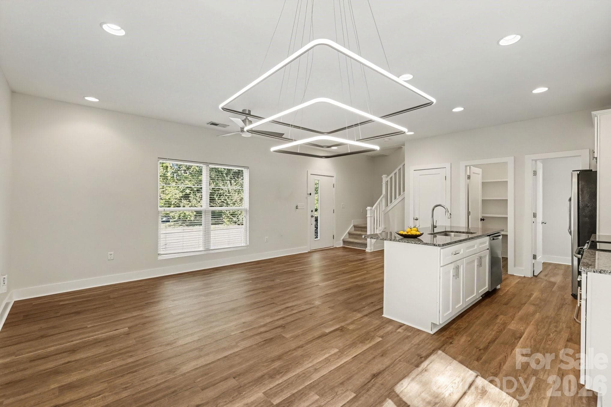 Dining Area - View of Living Room and Kitchen - 1522 Wembley Drive, Charlotte