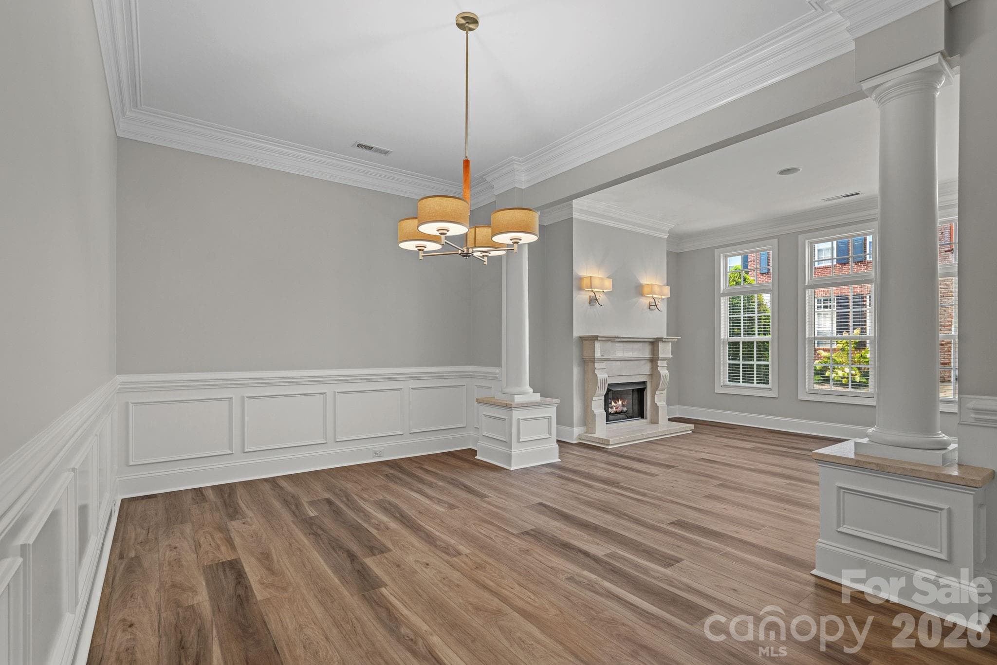 Dining room into Living Room - 6415 Wakehurst Road, Charlotte