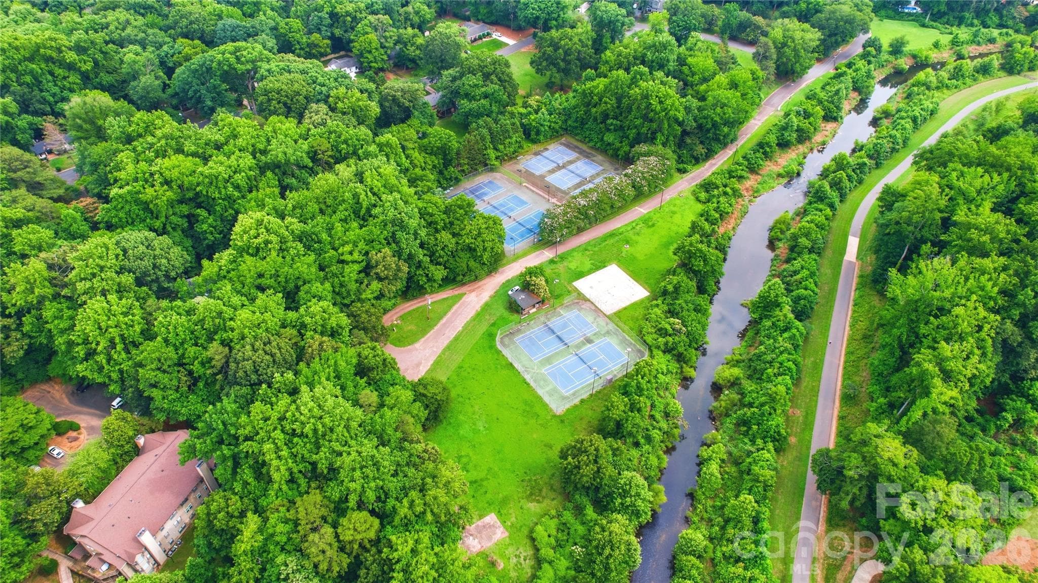 Greenway behind building - Charlotte