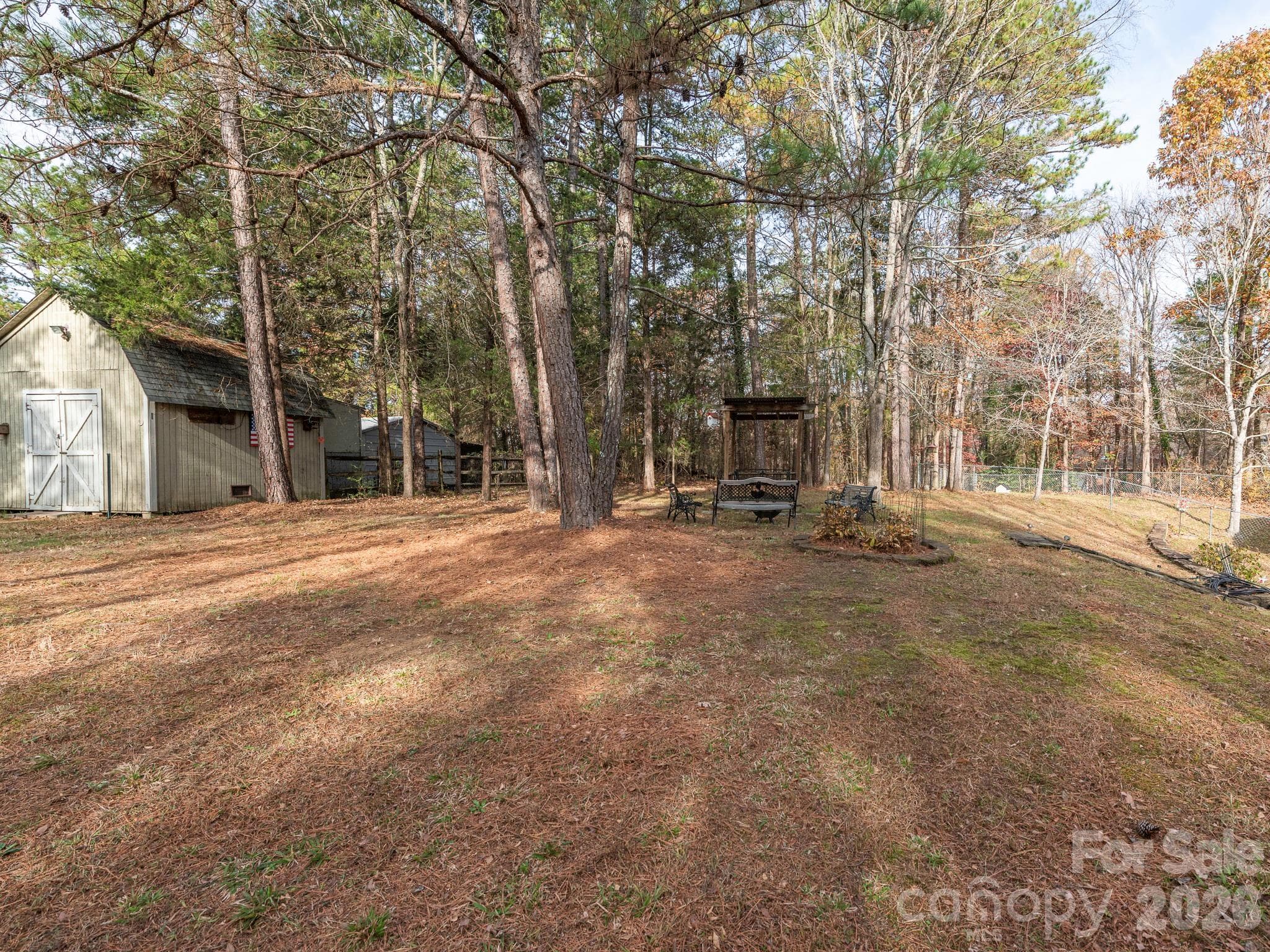 BACK YARD WITH WORKSHOP, ELECTRICAL AND PLENTY OF STORAGE - 1800 Lake Lynn Road, Concord