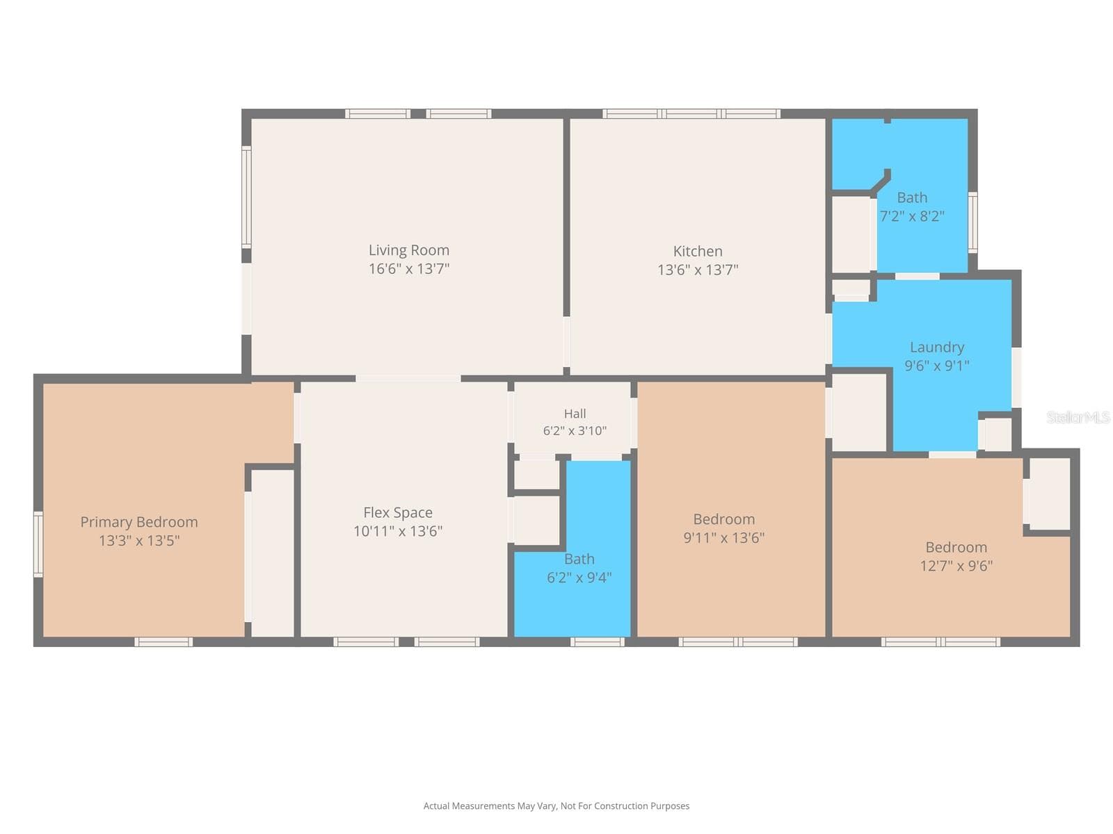 Floor plan with room measurements - 1310 E 15TH AVE, TAMPA