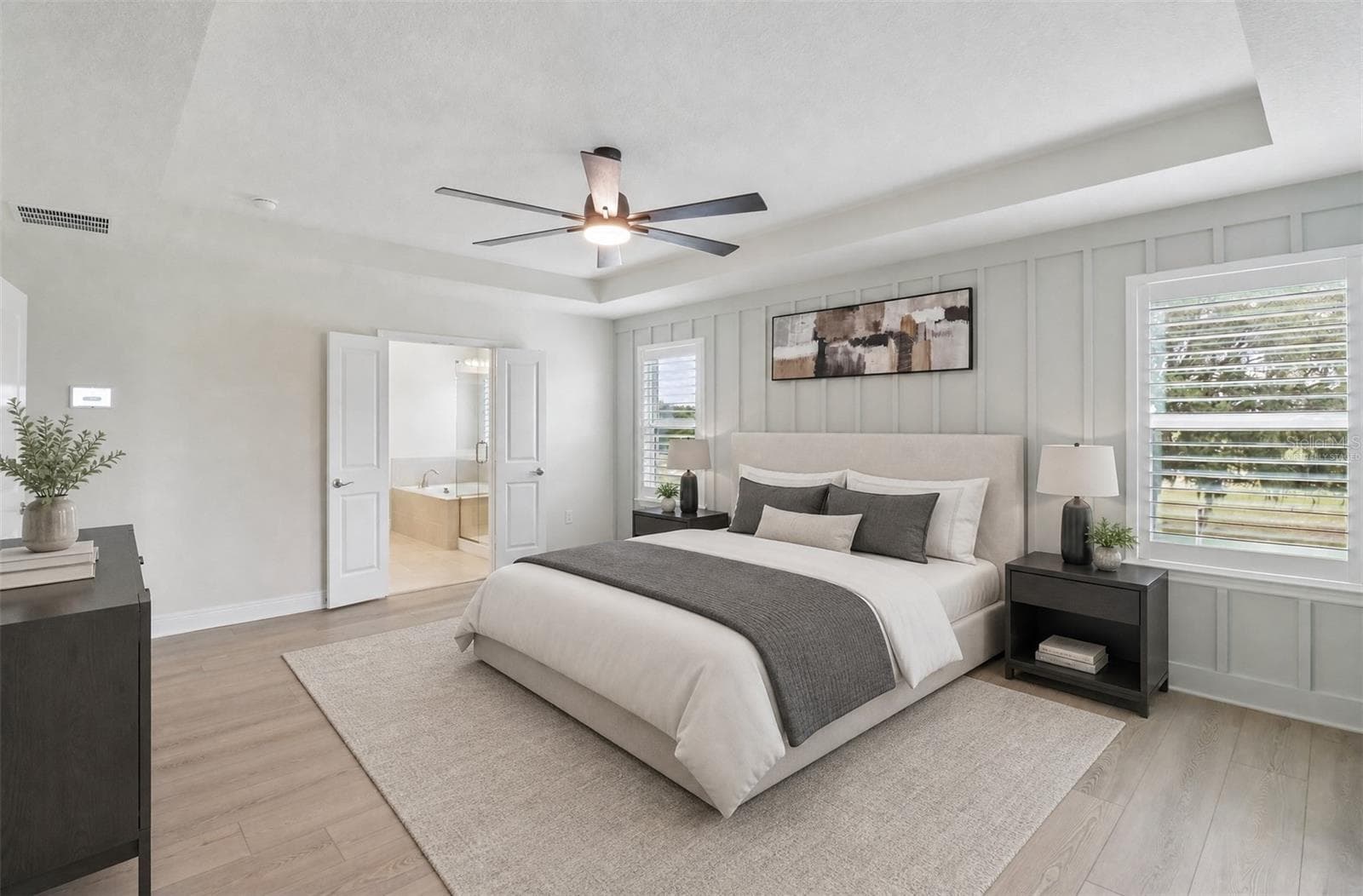 Light, bright and elevated - welcome to your primary suite! Virtually Staged. - 2985 WATER CLOVER CT, APOPKA