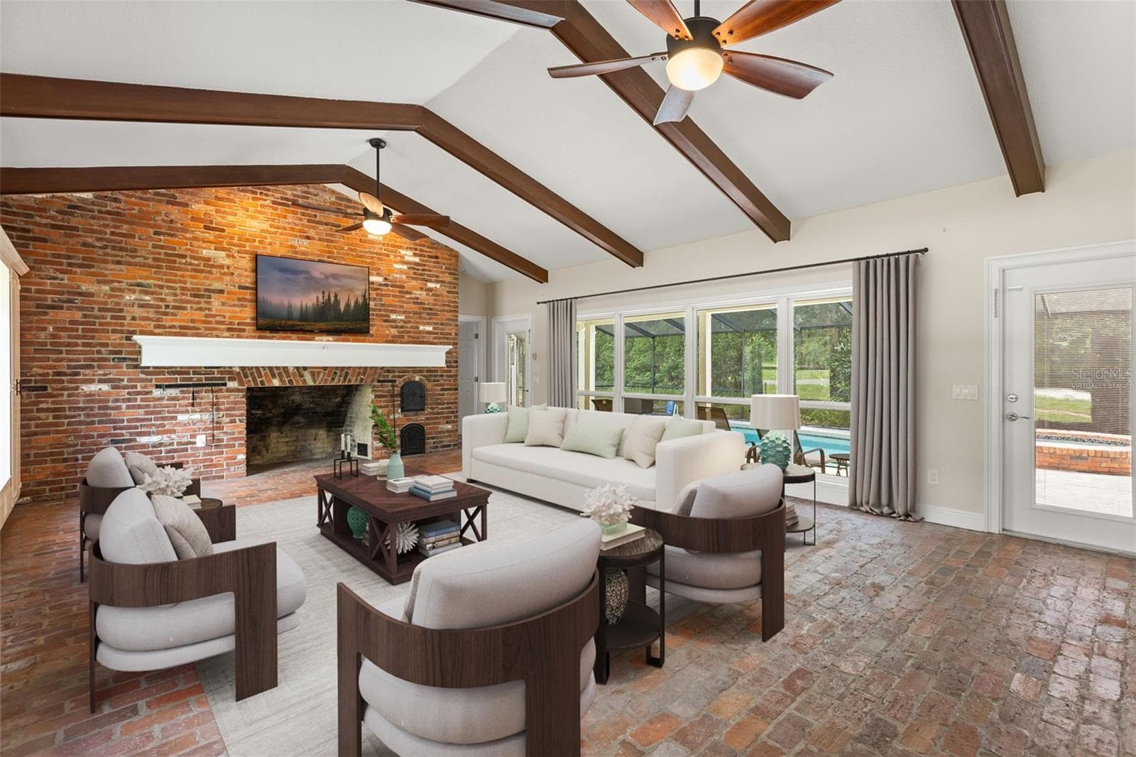 Family Room Virtually Staged - 1602 COUNTRY CLUB RD, EUSTIS