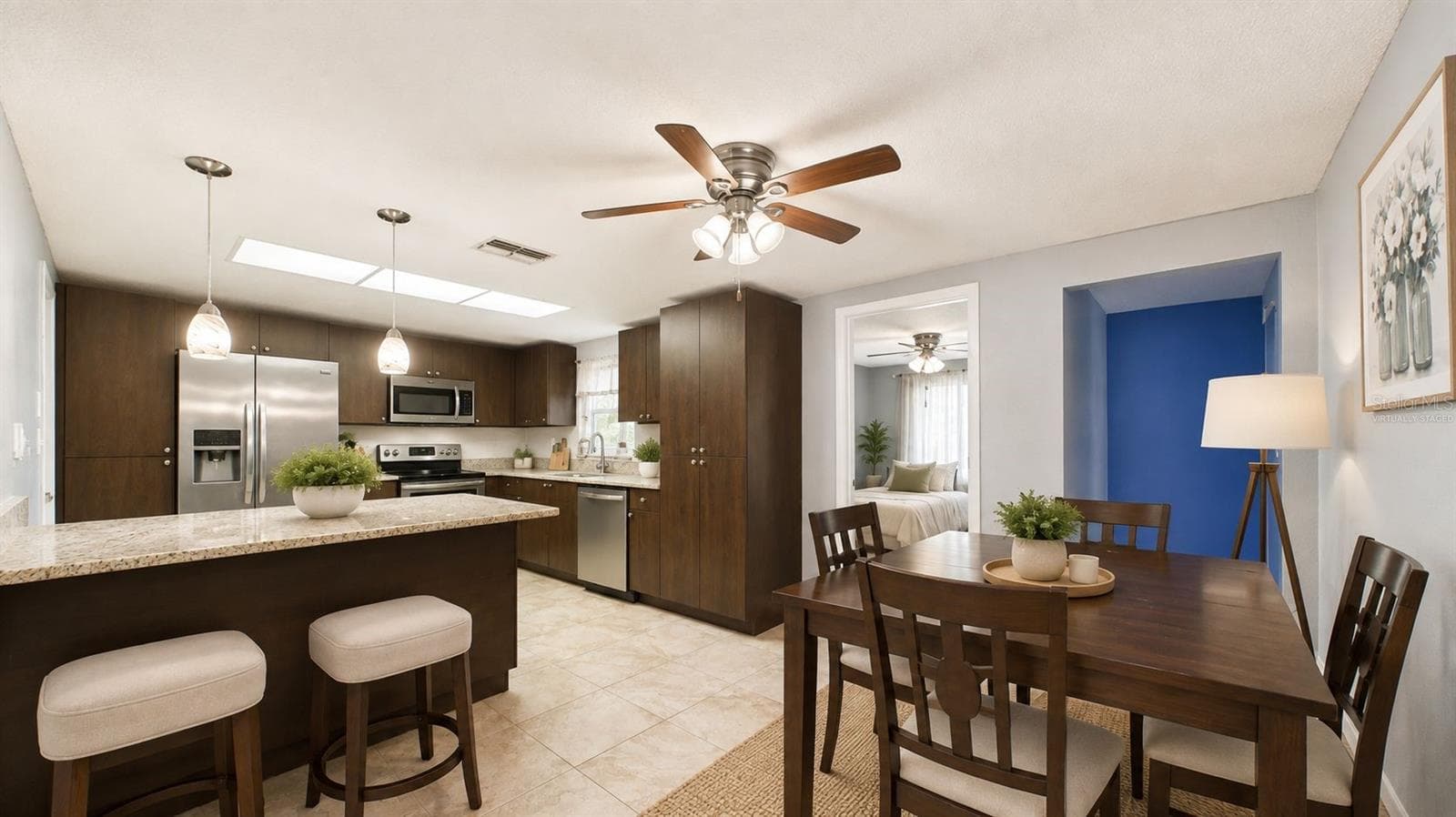 Virtually staged. Dining room right off the kitchen - 8840 CARMEN LN, PORT RICHEY