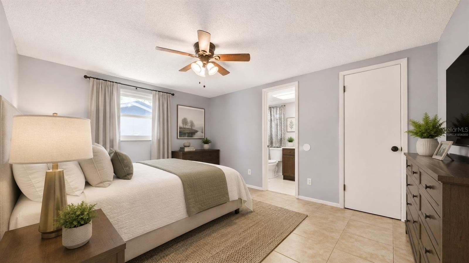Virtually staged primary bedroom - 8840 CARMEN LN, PORT RICHEY