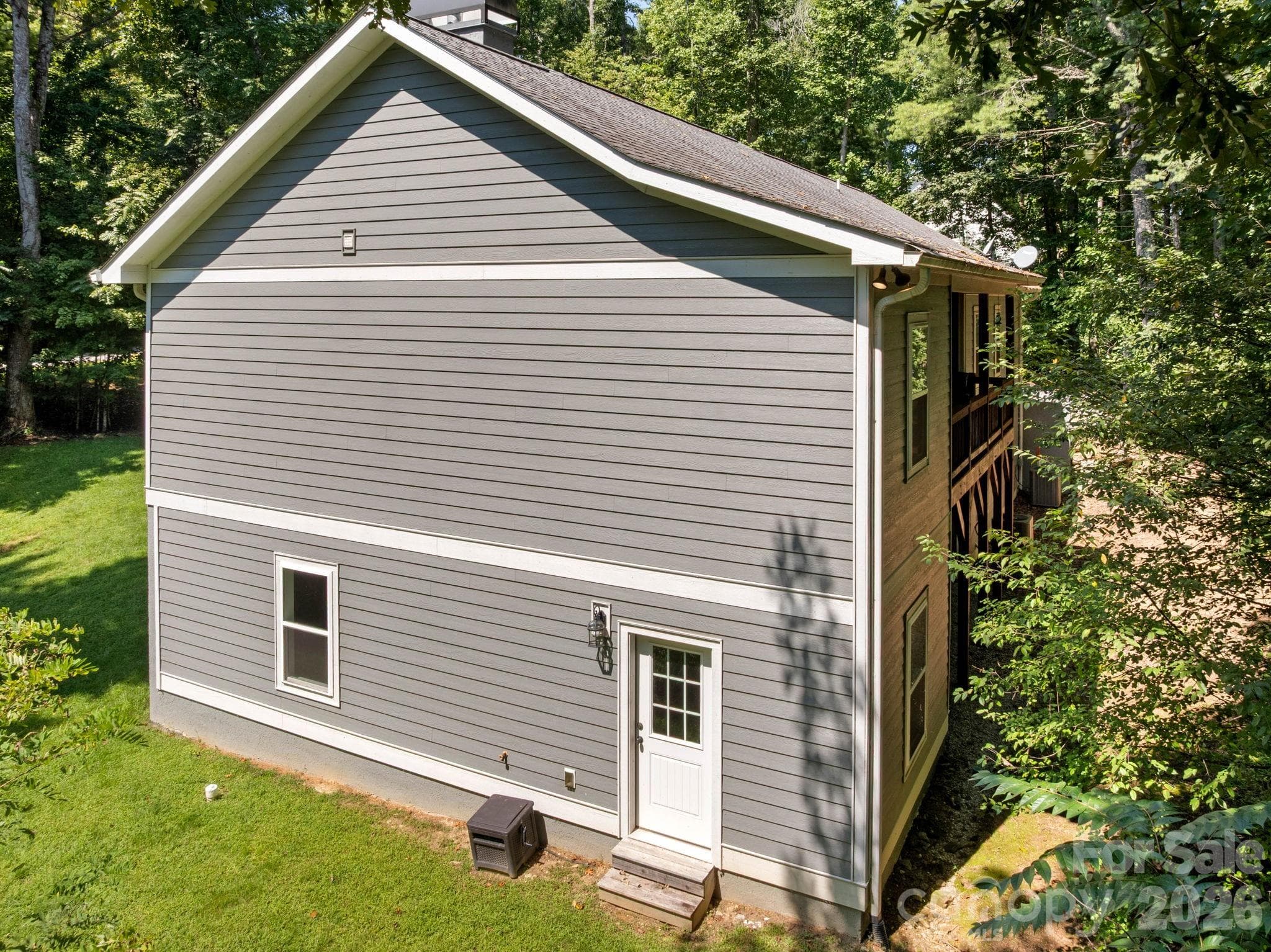 Side of House with Lower Level Entrance - 72 Summer Shade Court, Hendersonville
